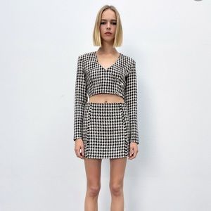 ZARA Houndstooth Top